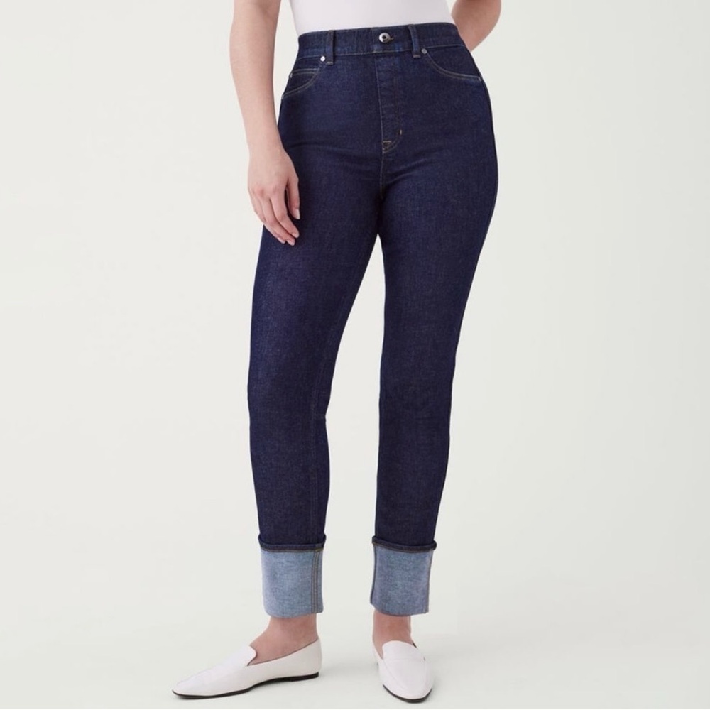 SPANX Dark Blue Straight Leg Jeans